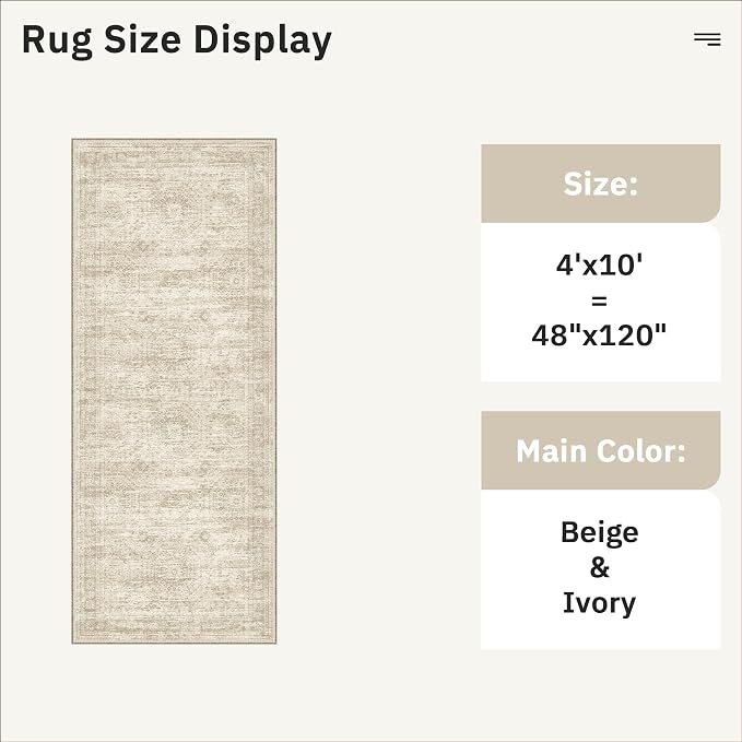 Soalmost 4x10 Wide Hallway Runner Rug: Washable Soft Rug Runners - Image 5