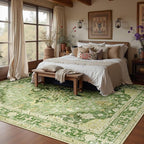 RELEANY Area Rugs Large 10'x14' Washable Non-Slip, Floral Vintage Distress - Image 2