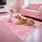 3x5 Fluffy Pink Rugs for Bedroom Girls, Soft Pink Fuzzy Rug for Girls Kids Baby - Image 2