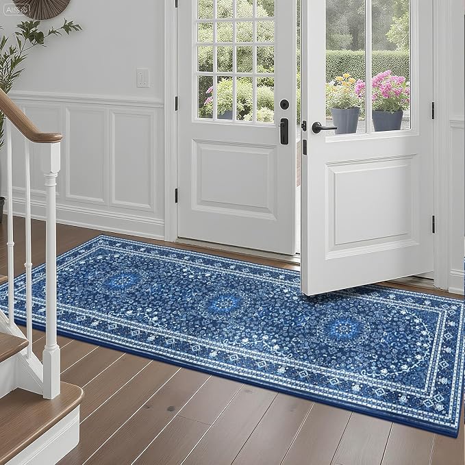 Lessymo 2 x 6 Runner Rug- Machine Washable Area Rugs Boho Faux Wool Low Pile - Image 2