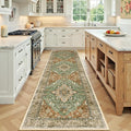 RELEANY Area Rugs Runner 3'x9' Washable Non-Slip, Floral Vintage Distress by RELEANY