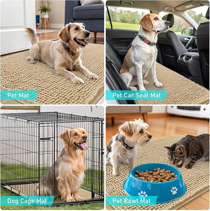 OLANLY Dog Door Mat for Muddy Paws 59x20, Absorbs Moisture and Dirt, Absorbent - Image 7
