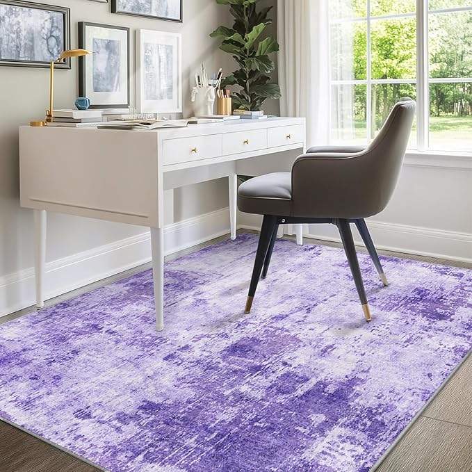 RELEANY Washable Area Rugs 7'x9' Non-Slip Modern Abstract Soft - Image 9