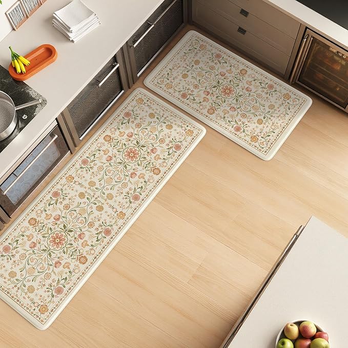 KIMODE Anti Fatigue Mats for Kitchen Floor Non Slip, Farmhouse Boho Floral - Image 6