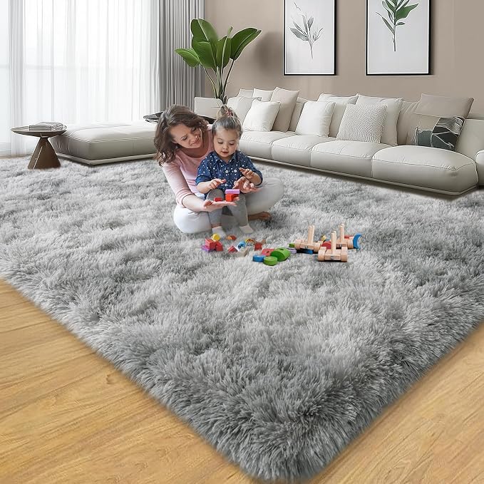 qulint Living Room Rug 8x10, Soft Fluffy Rug - Image 7