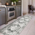 Moynesa Ultra-Thin Washable Gray Hallway Runner Rug by Moynesa