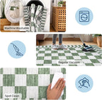 GarveeHome Sage Green Checkered Rug 4×6 Area Rugs - Image 7