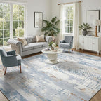 DCX Abstract Area Rug 8x10, Washable Blue Modern Rug by DCXWashableRug