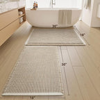 Upgraded Waffle Bath Mats Set of 2, Super Absorbent Non Slip Bath Mats - Image 2