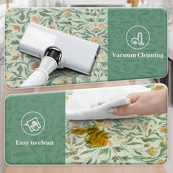 KIMODE Anti Fatigue Mats for Kitchen Floor, 17.3"x29"+17.3"x47" Farmhouse - Image 5