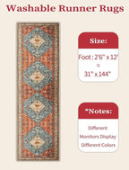 SERISSA Runner Rug for Hallways, Extra Long Boho Rug Ultra Soft Vintage Tribal - Image 6