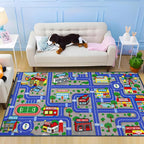 Capslpad Blue Car Road Kid Rug Carpet Playmat by CapslpadDirect