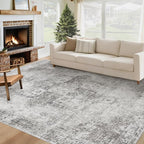 Area Rug 6x9 Washable Rug, Vintage Boho Medallion Rugs Non-Slip Soft Low Pile by VECARF