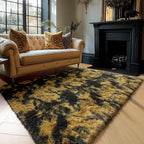 Amdrebio Black Gold Yellow Grey Rugs - Image 8