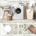 6×9 Washable Large Area Rugs for Living Room, Floral Soft Rug Non Slip Stain - Image 8