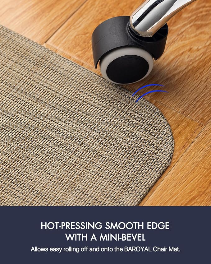 BARoyal Office Chair Mat for Hardwood Floor Under Desk Computer Rolling Chair - Image 5