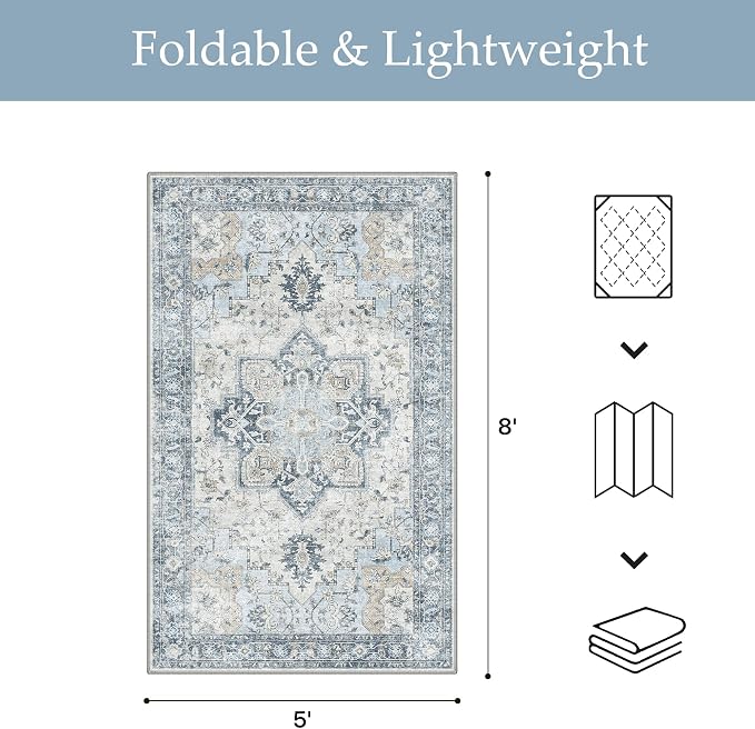 GENIMO Outdoor & Indoor Area Rug 5'x8', Waterproof, Non-Shedding, Easy Cleaning - Image 2