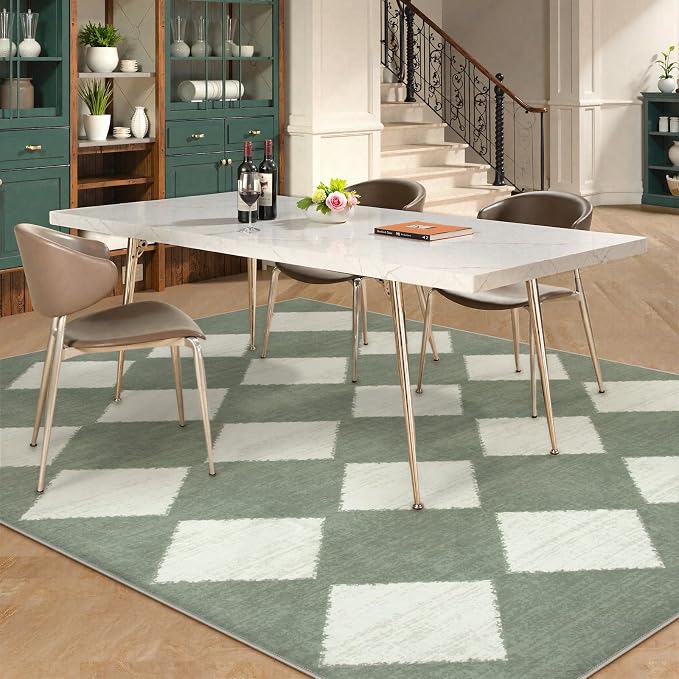 Lahome Zelie Checkered Washable 5x7 Rugs - Image 2