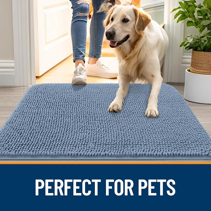 OLANLY Dog Door Mat for Muddy Paws 50x30, Absorbs Moisture and Dirt, Absorbent - Image 6
