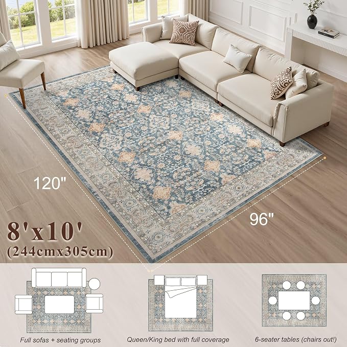 Vintage Living Room Area Rug 8x10 - Image 9