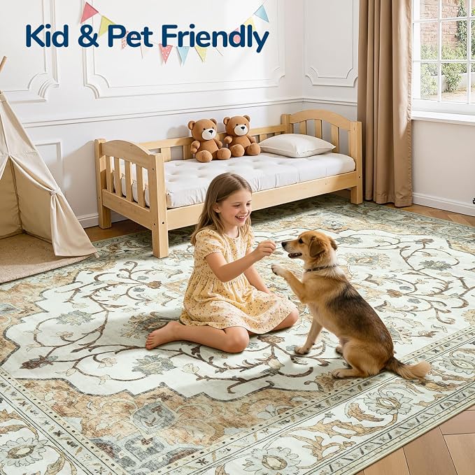 Lessymo Washable Area Rug for Living Room, 8x10 Large Rugs - Image 4