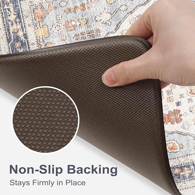 Collive Boho Kitchen Mats for Floor 2 PCS, Cushioned Anti Fatigue Kitchen Floor - Image 5