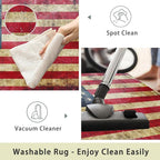 Vintage American Flag Area Rugs 5x7 Washable Area Rugs - Image 3