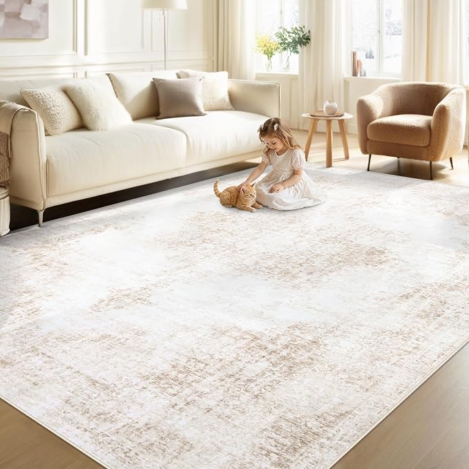 Area Rug 5x7 Vintage Rug: Washable Living Room Rugs Retro Medallion Distressed by MXSANYOORUG