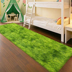 2x10 Feet Tie-Dye Green Shag Fluffy Rug - Image 3