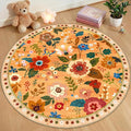 RELEANY Floral 4ft Area Rugs Washable Print Boho Cute Carpet Non Slip Flower by RELEANY