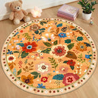 RELEANY Floral 4ft Area Rugs Washable Print Boho Cute Carpet Non Slip Flower by RELEANY