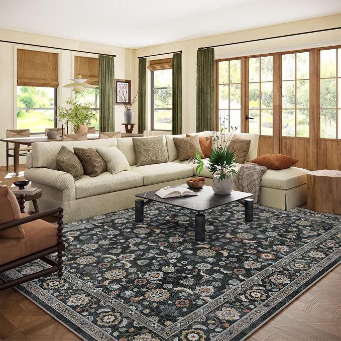 Washable Area Rugs for Living Room: 8x10 Bedroom Rug Vintage Boho Area Rug by palohom