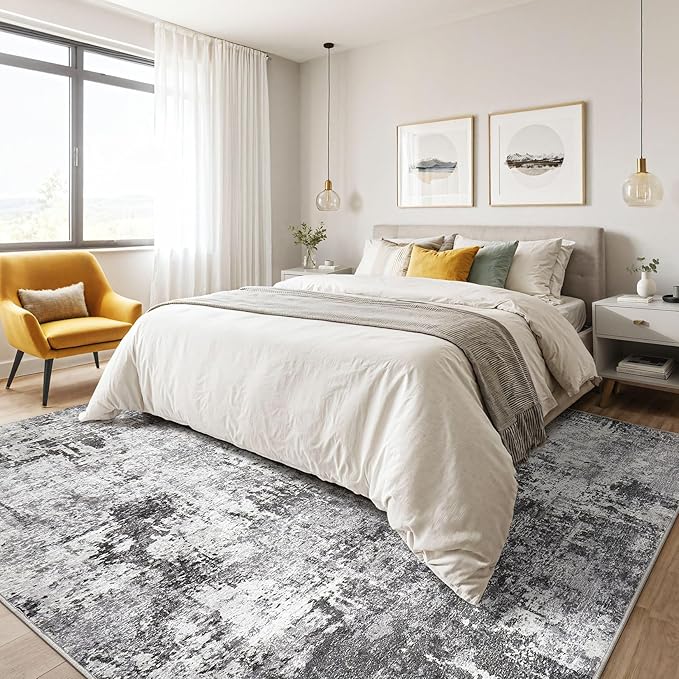 Large Area Rugs 12x15 Living Room: Washable Large Abstract Modern Soft Stain - Image 4