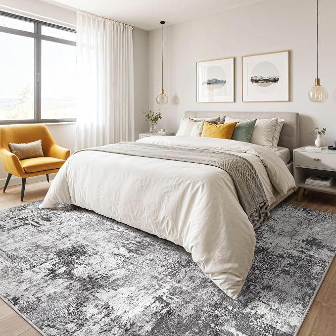 5x7 Area Rugs Living Room: Machine Washable Large Abstract Modern Soft Rug - Image 4