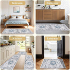 Ileading Kitchen Rugs Sets of 3 Non Slip Washable, Farmhouse Gray Kitchen Runner - Image 6