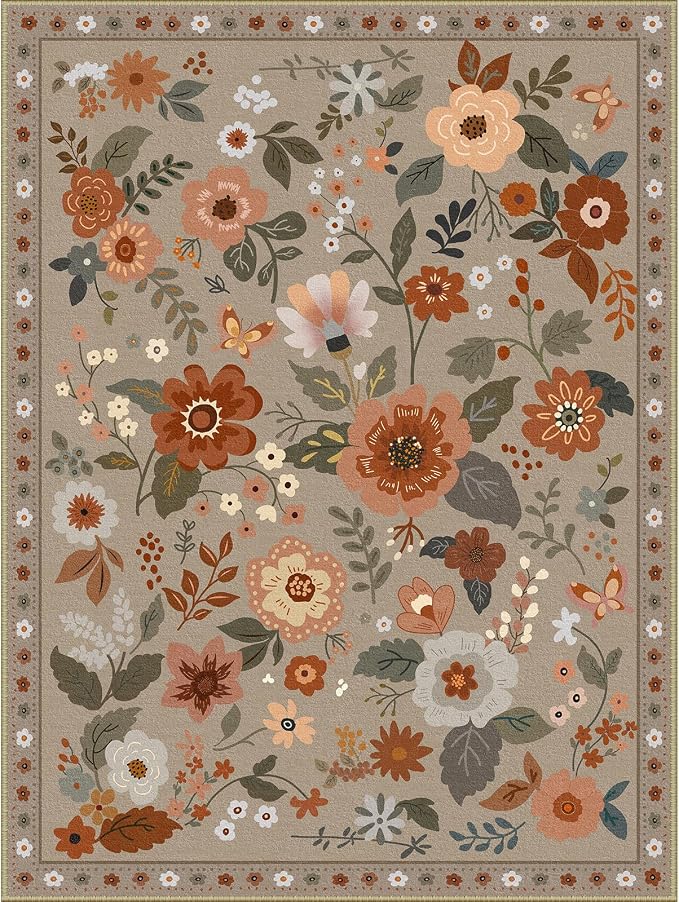 RELEANY Floral 2x3 Area Rugs Washable Print Boho Cute Carpet Non Slip Flower - Image 10