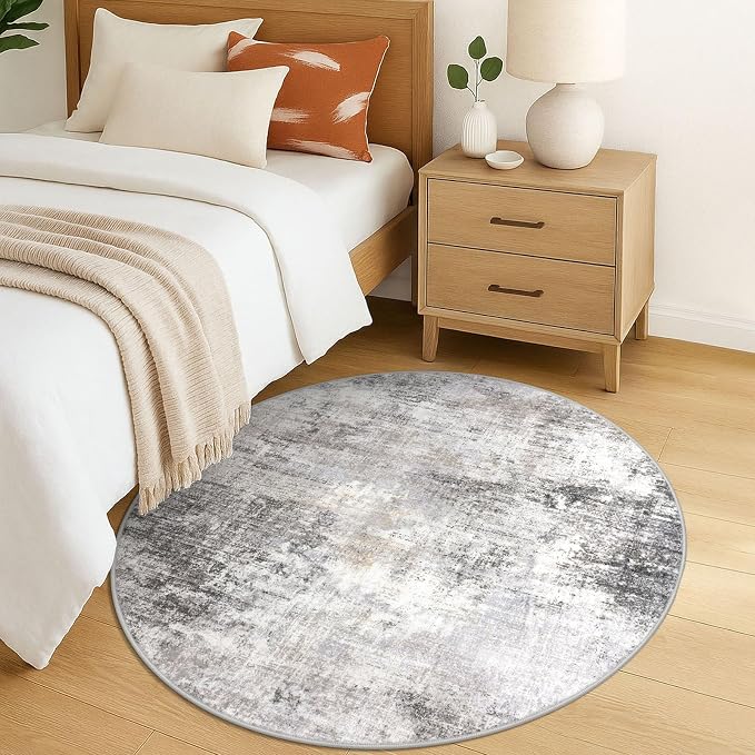 IOHOUZE Round Area Rug 5 Ft Circle Entryway Rugs Round Washable Door Mat Indoor - Image 9