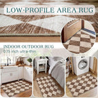 Front Door Rug - 2x3 Brown Beige Non-Slip Washable Doormat Indoor Outdoor Mat - Image 6