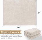Pauwer 8x10 Washable Area Rugs for Living Room Modern Beige Solid Color Soft - Image 2