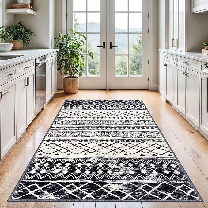 KUTA 4x6 Rug Boho Rugs for Living Room, Moroccan Washable Kitchen Rug Non Slip - Image 4