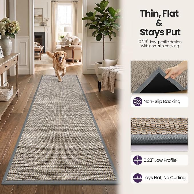 DEX Hallway Runner Rug 2'4''x8, Non Slip Rubber Backing Inside Entryway Carpet - Image 6