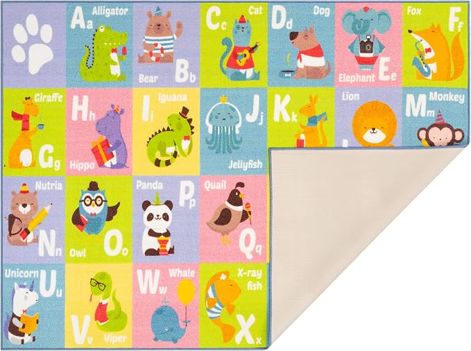 KC Cubs 5x7 ABC Alphabet Animal Rug – Educational Non-Slip Play Mat - Image 9