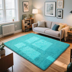 Teal Blue Rug Fluffy Rugs, 4x6 Teal Area Rugs by Yongyangjuxi