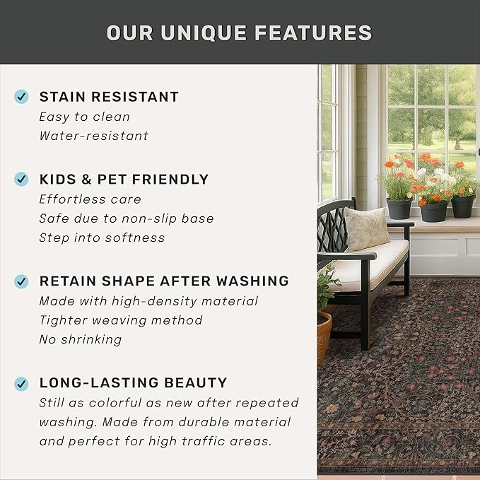 Washable Boho 3x16 Long Runner Rug - Image 5
