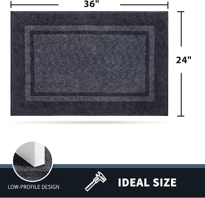 PURRUGS Dirt Trapping Door Mat 24" x 36", Non-Slip Machine Washable Entryway Rug - Image 2