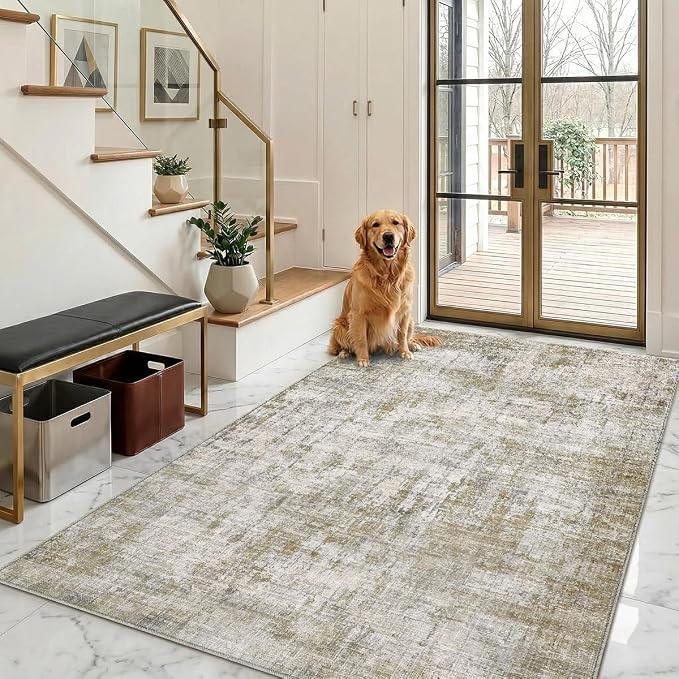 4x6 Area Rugs Washable Living Room Rug-No Slip Soft Carpets Modern Abstract by Unknown