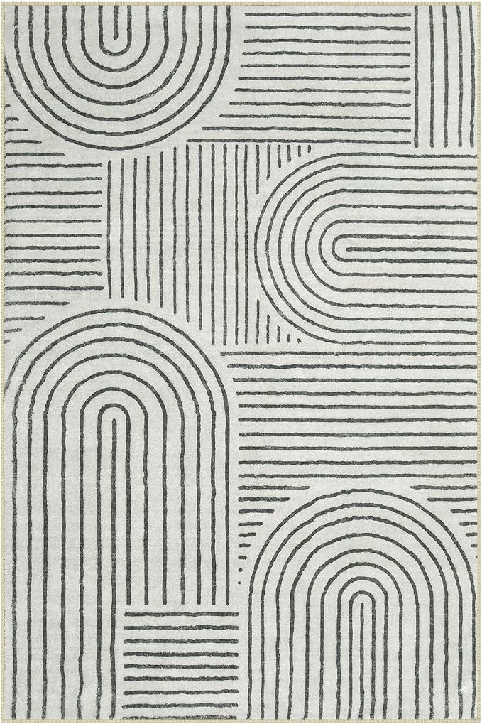 Lahome Abstract Bedroom Rug, Soft 4x6 Rug Ultra-Thin Washable Area Rugs - Image 7