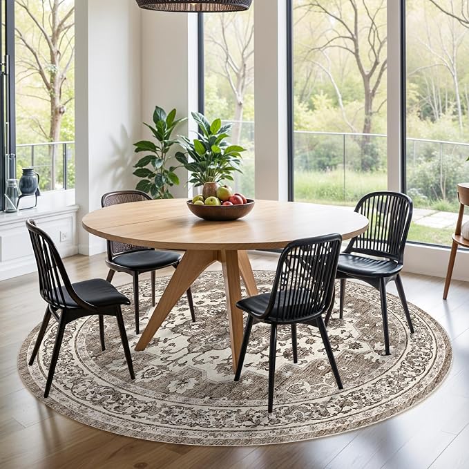 TOPRUUG Washable Oriental Area Rug - 8ft Round Rugs - Image 3