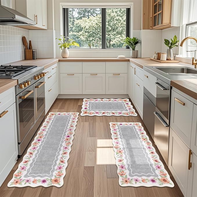 Vaukki Boho Kitchen Rug Sets 3 Pieces, Washable Kitchen Mats - Image 7