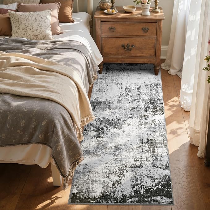 2x6 Ft Washable Runner Rug, Non-Slip Low Pile Hallway Kitchen Area Rug - Image 3